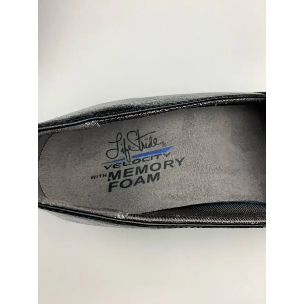 Lifestride Velocity Isabelle Wedge Loafers Black Comfort Shoes Women's 7.5